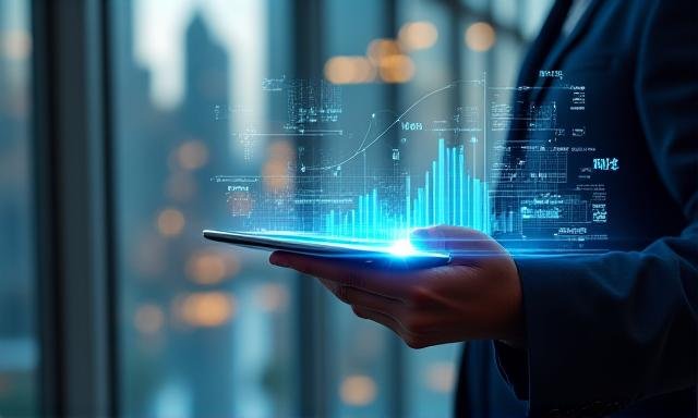 High-tech digital interface showing mobile banking growth in Africa